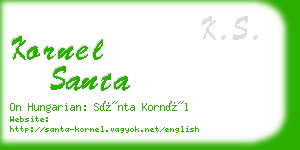 kornel santa business card